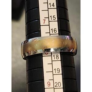 Spikes Stainless Steel  Sz8  Gold Amd Silver Color Band.wedding Ring